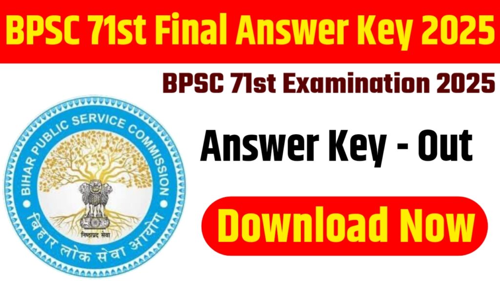 BPSC 71st Final Answer Key 2025