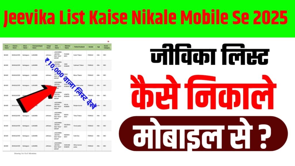 Jeevika List Kaise Nikale Mobile Se 2025 : जीविका लिस्ट कैसे निकाले मोबाइल से ?