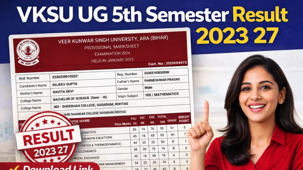 VKSU UG 5th Semester Result 2023–27