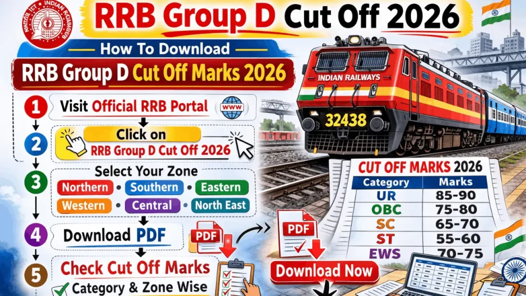 RRB Group D Cut Off 2026 : How To Download RRB Group D Cut Off Marks 2026